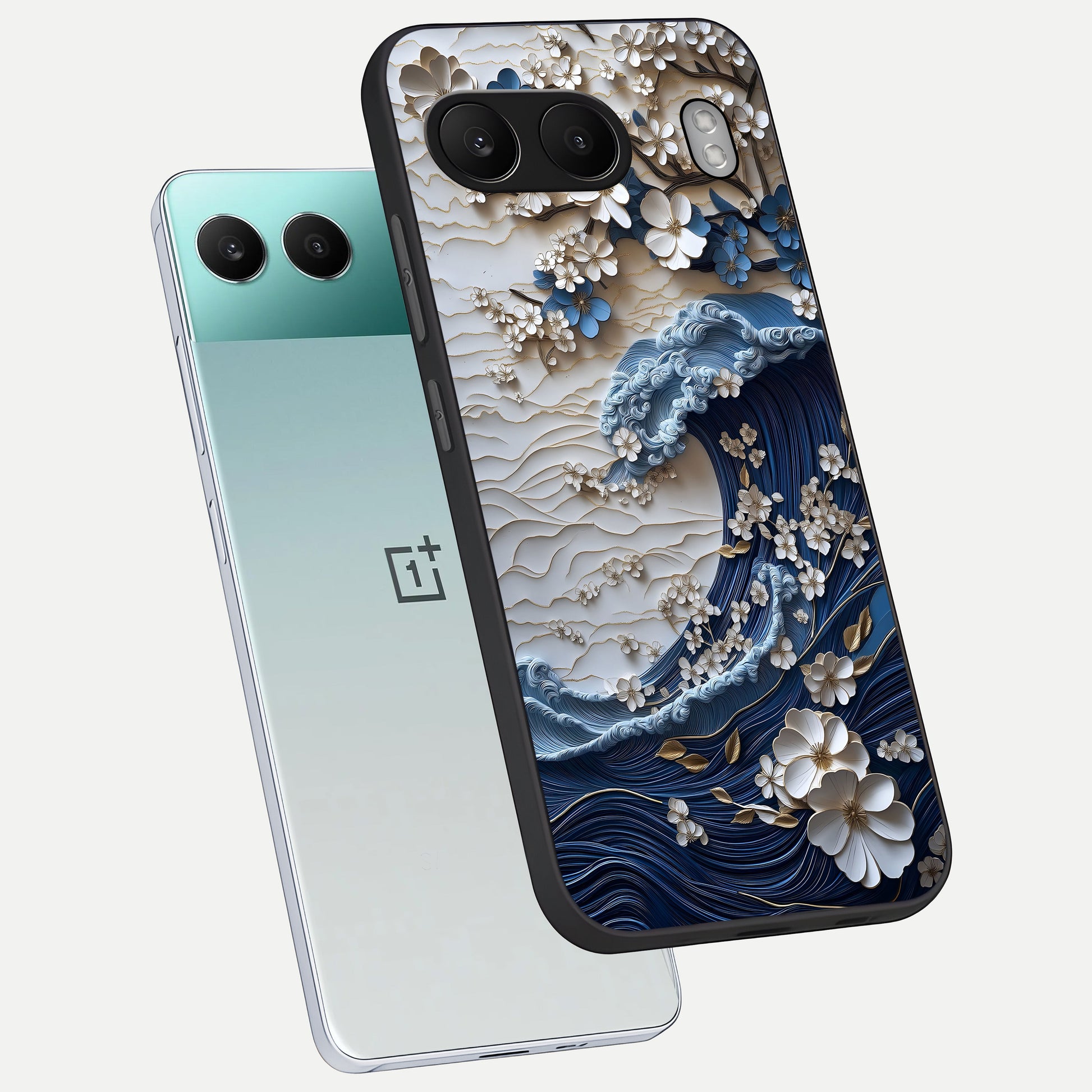  Blossom Wave Art phone case For Oneplus Nord 4 showing premium glass back cover with detailed artwork