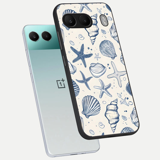  Blue Ocean Outline phone case For Oneplus Nord 4 showing premium glass back cover with detailed artwork