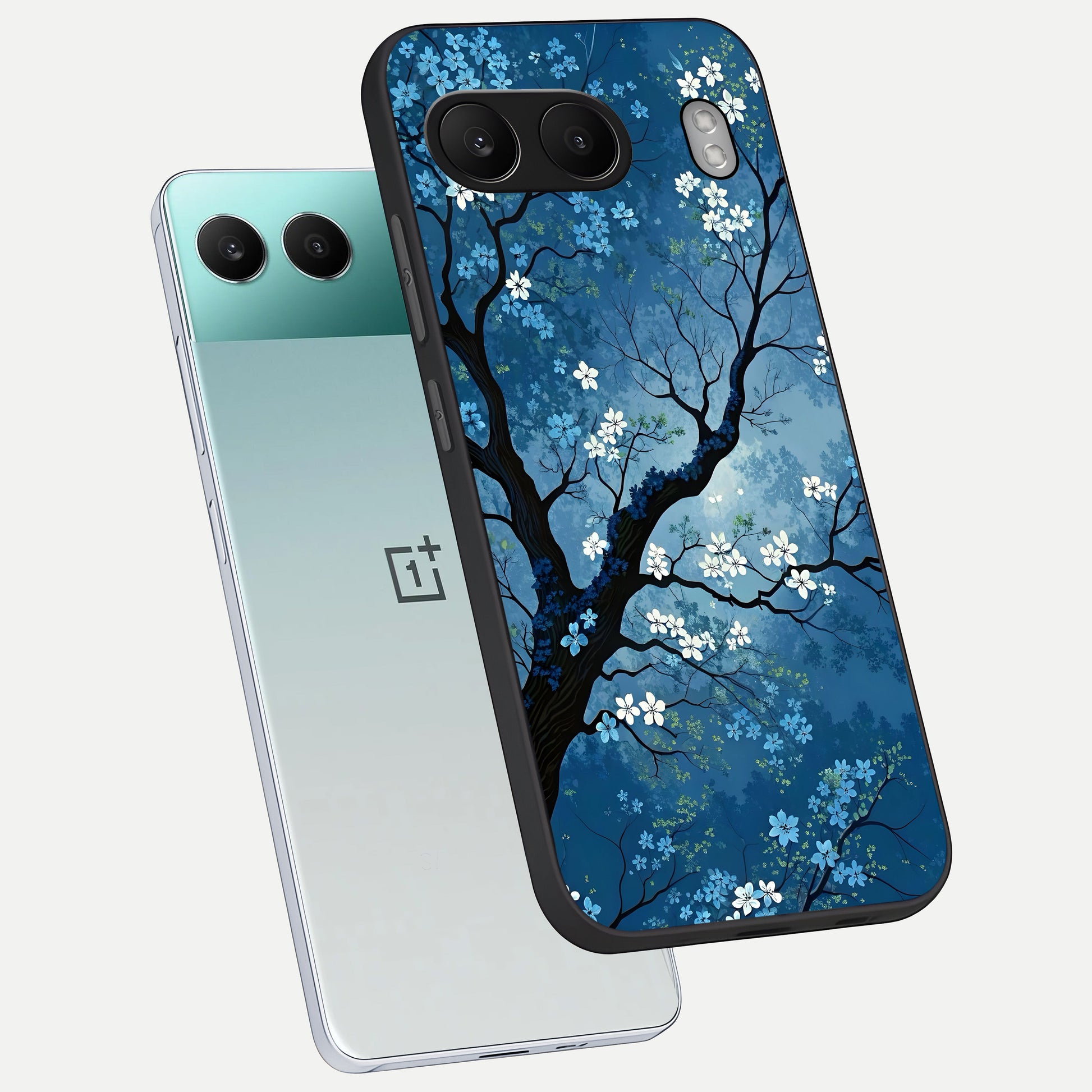  Blue Tree Serenity phone case For Oneplus Nord 4 showing premium glass back cover with detailed artwork