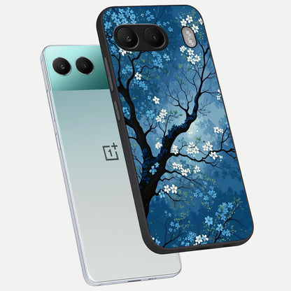  Blue Tree Serenity phone case For Oneplus Nord 4 showing premium glass back cover with detailed artwork