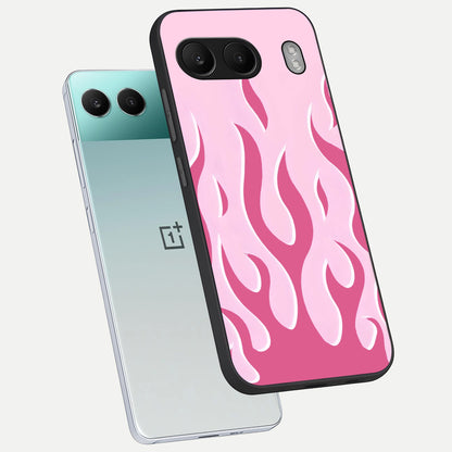  Blush Flame Energy phone case For Oneplus Nord 4 showing premium glass back cover with detailed artwork