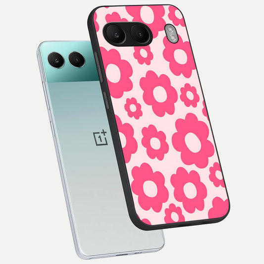  Blush Flower Pop phone case For Oneplus Nord 4 showing premium glass back cover with detailed artwork
