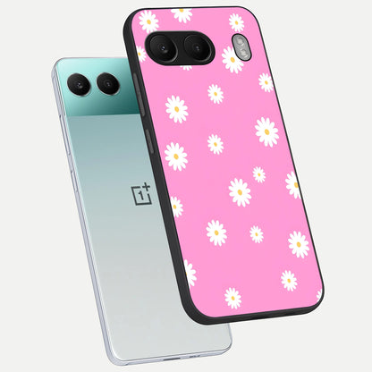  Bubblegum Daisy Pop phone case For Oneplus Nord 4 showing premium glass back cover with detailed artwork