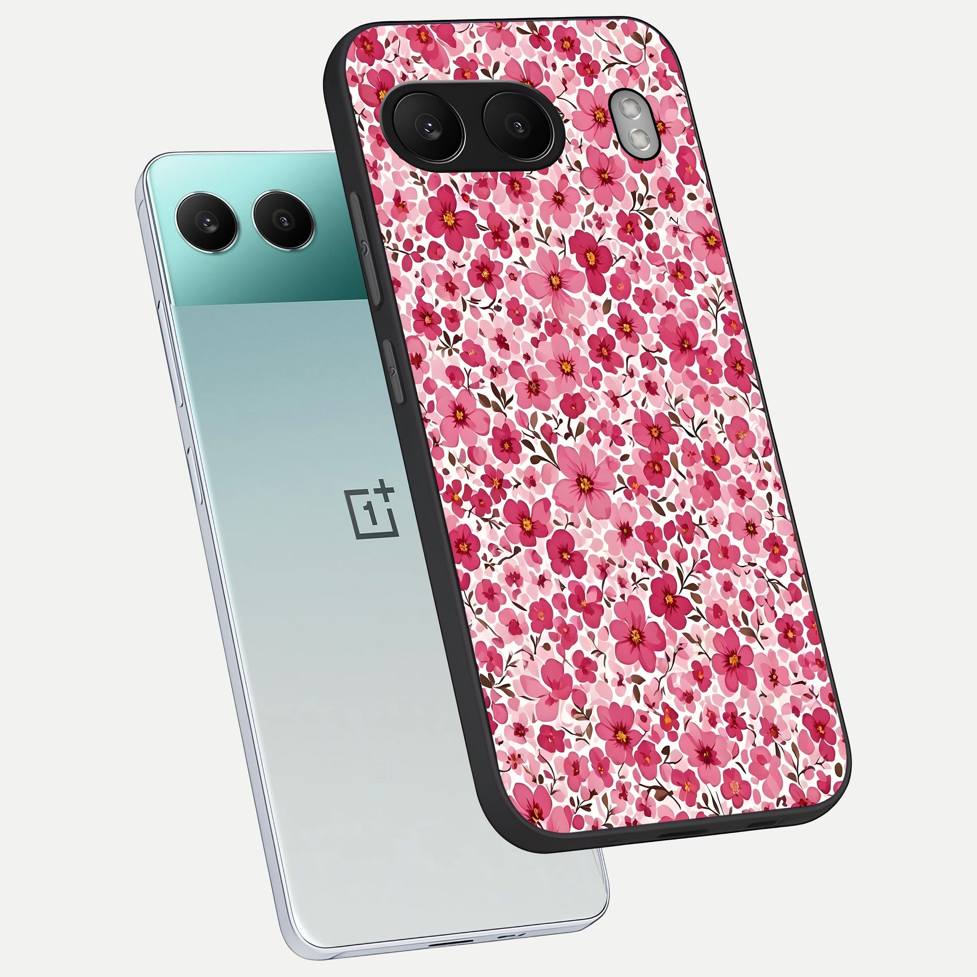  Cherry Blossom Charm phone case For Oneplus Nord 4 showing premium glass back cover with detailed artwork