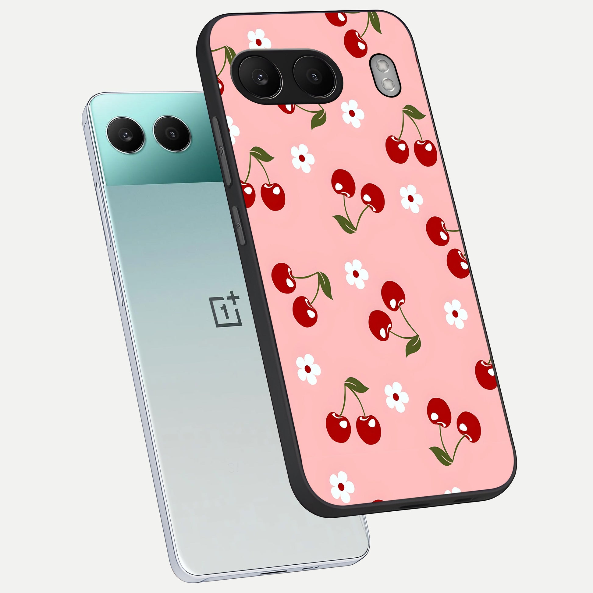  Cherry Love Mood phone case For Oneplus Nord 4 showing premium glass back cover with detailed artwork