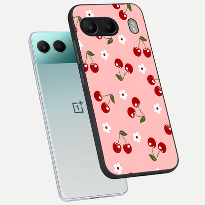  Cherry Love Mood phone case For Oneplus Nord 4 showing premium glass back cover with detailed artwork