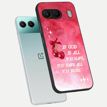  Cherry Quote phone case For Oneplus Nord 4 showing premium glass back cover with detailed artwork