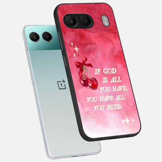  Cherry Quote phone case For Oneplus Nord 4 showing premium glass back cover with detailed artwork