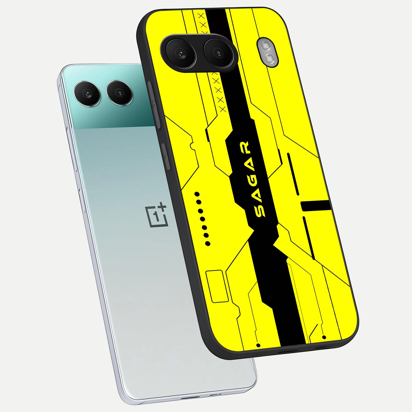  Circuit CYBERPUNK Custom Name phone case For Oneplus Nord 4 showing premium glass back cover with detailed artwork