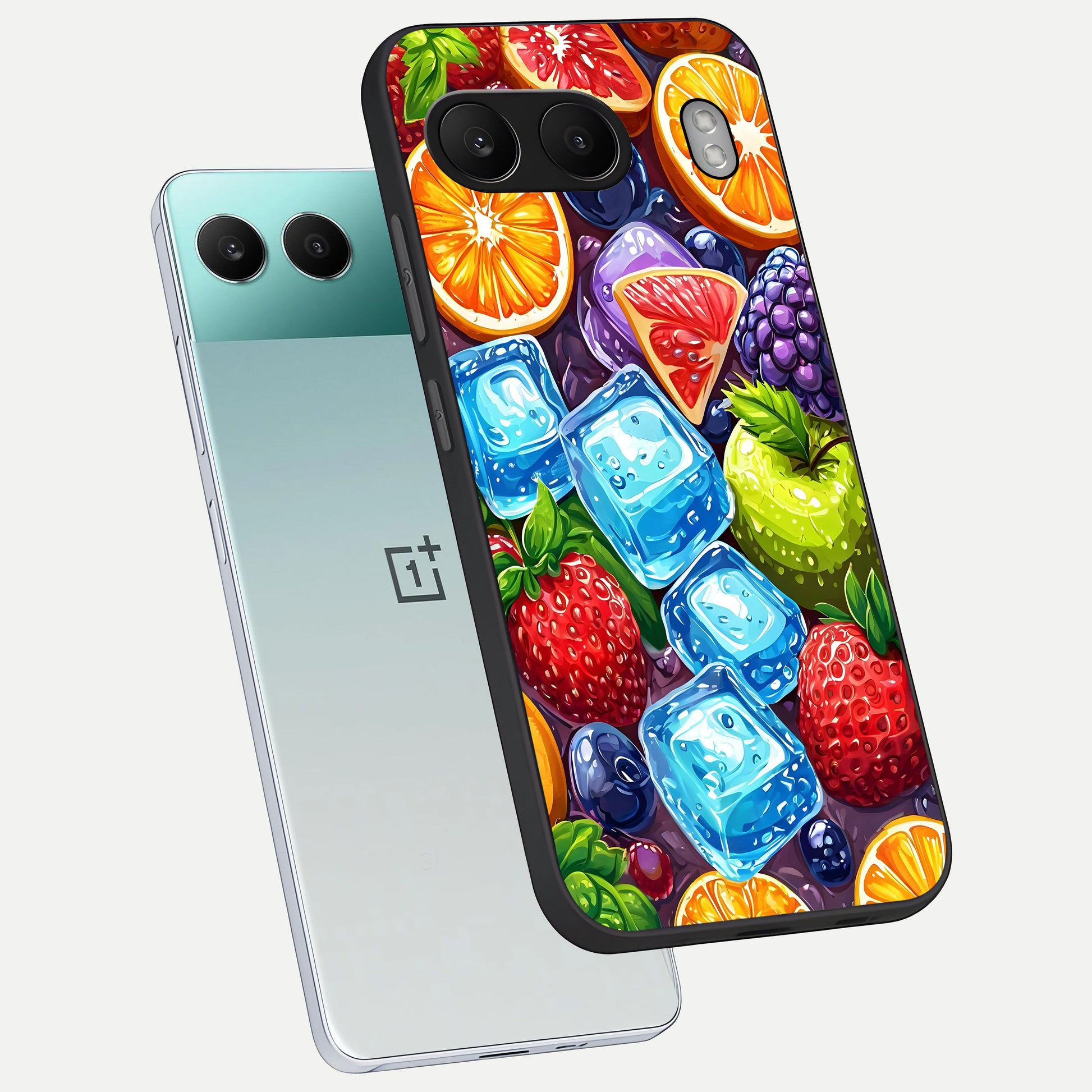  Colorful Fruits with Ice phone case For Oneplus Nord 4 showing premium glass back cover with detailed artwork