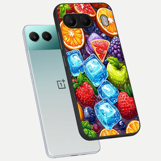  Colorful Fruits with Ice phone case For Oneplus Nord 4 showing premium glass back cover with detailed artwork