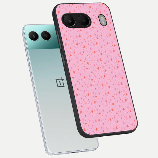  Cosmic Pink Sparkle phone case For Oneplus Nord 4 showing premium glass back cover with detailed artwork