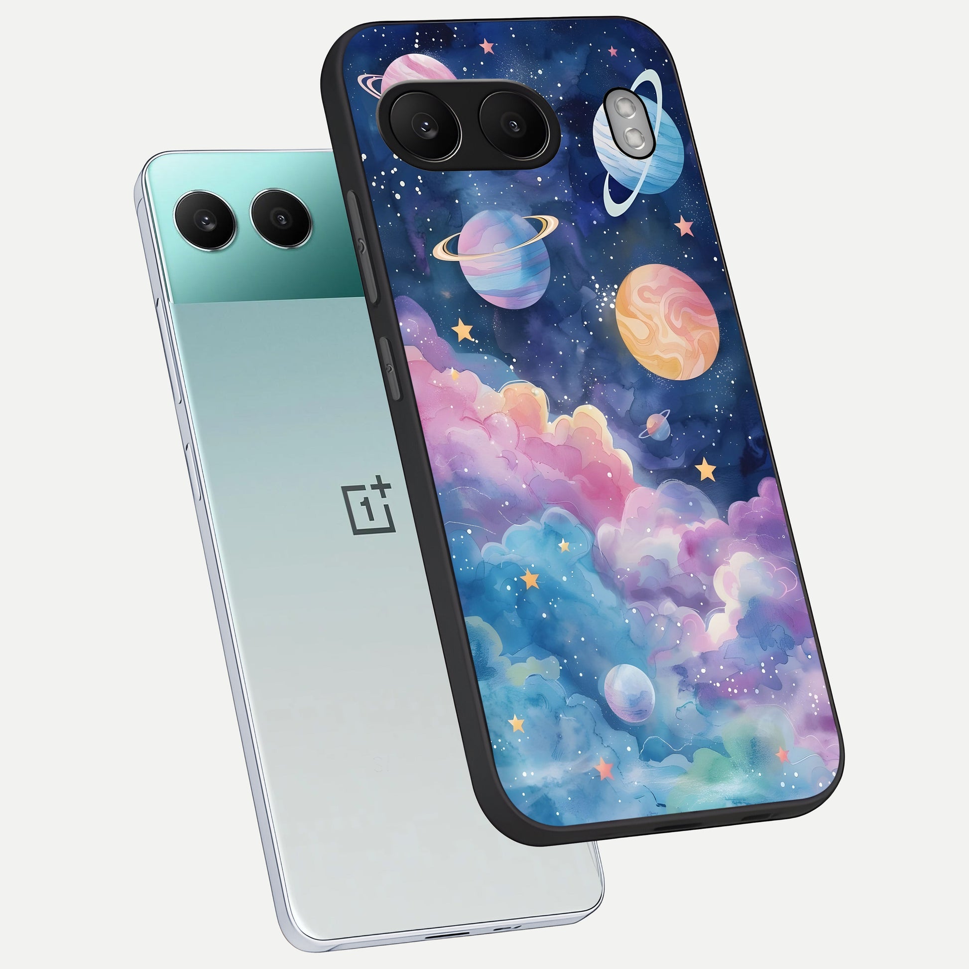  Cosmic Planet Dreams phone case For Oneplus Nord 4 showing premium glass back cover with detailed artwork