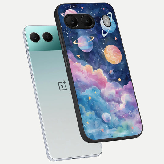  Cosmic Planet Dreams phone case For Oneplus Nord 4 showing premium glass back cover with detailed artwork