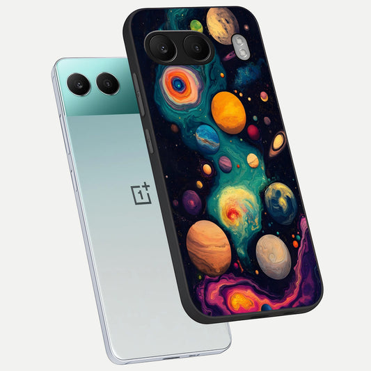  Cosmic Planet Journey phone case For Oneplus Nord 4 showing premium glass back cover with detailed artwork
