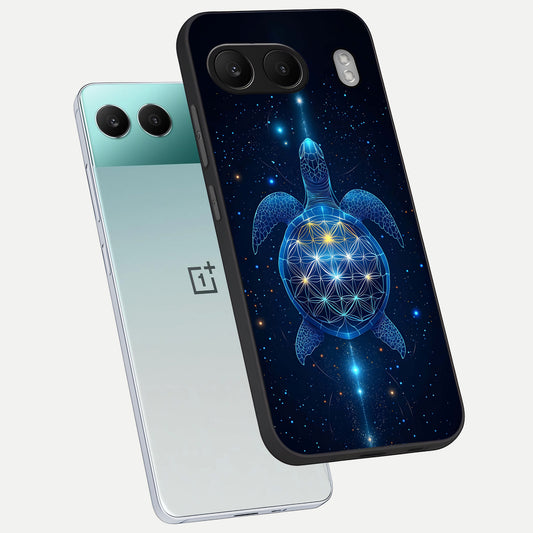 Crimson Blue Turtle phone case For Oneplus Nord 4 showing premium glass back cover with detailed artwork