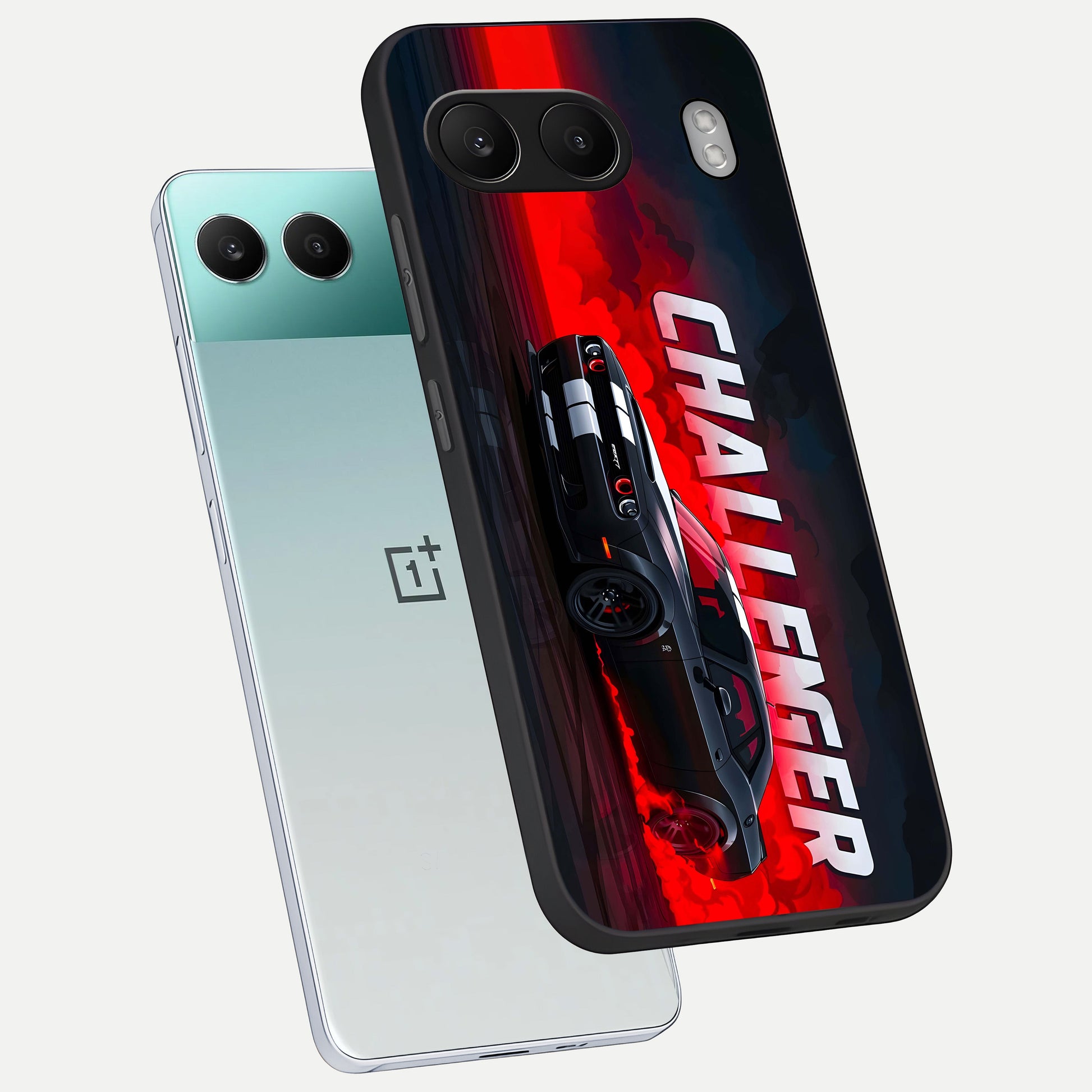  Crimson Challenger Fury phone case For Oneplus Nord 4 showing premium glass back cover with detailed artwork