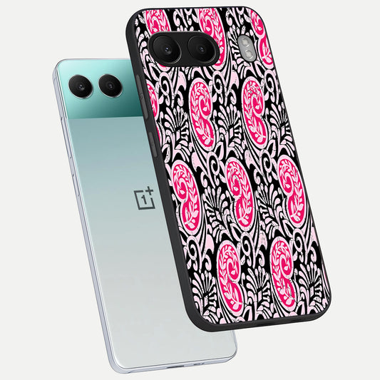  Crimson Paisley Charm phone case For Oneplus Nord 4 showing premium glass back cover with detailed artwork