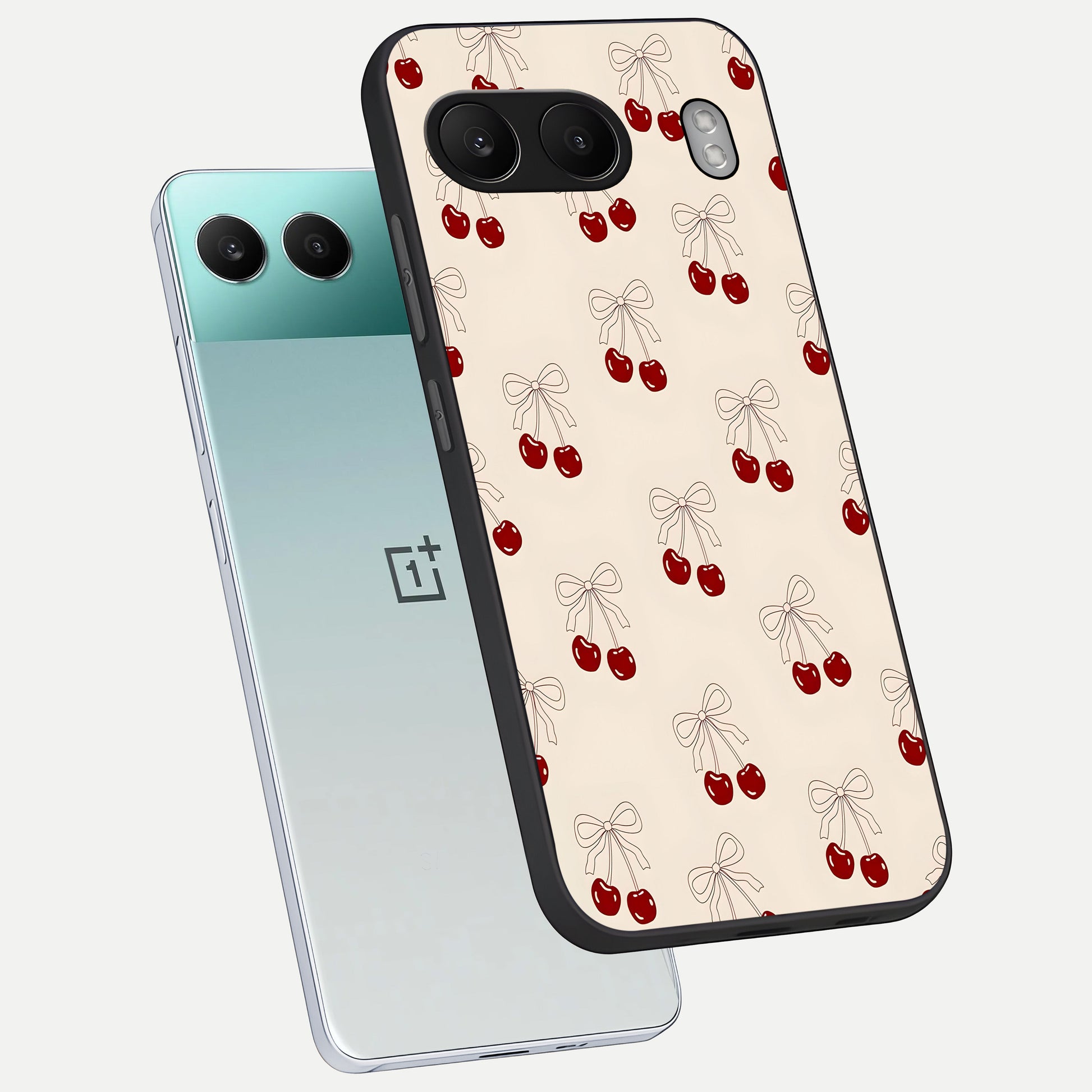  Cute Cherry Pattern phone case For Oneplus Nord 4 showing premium glass back cover with detailed artwork