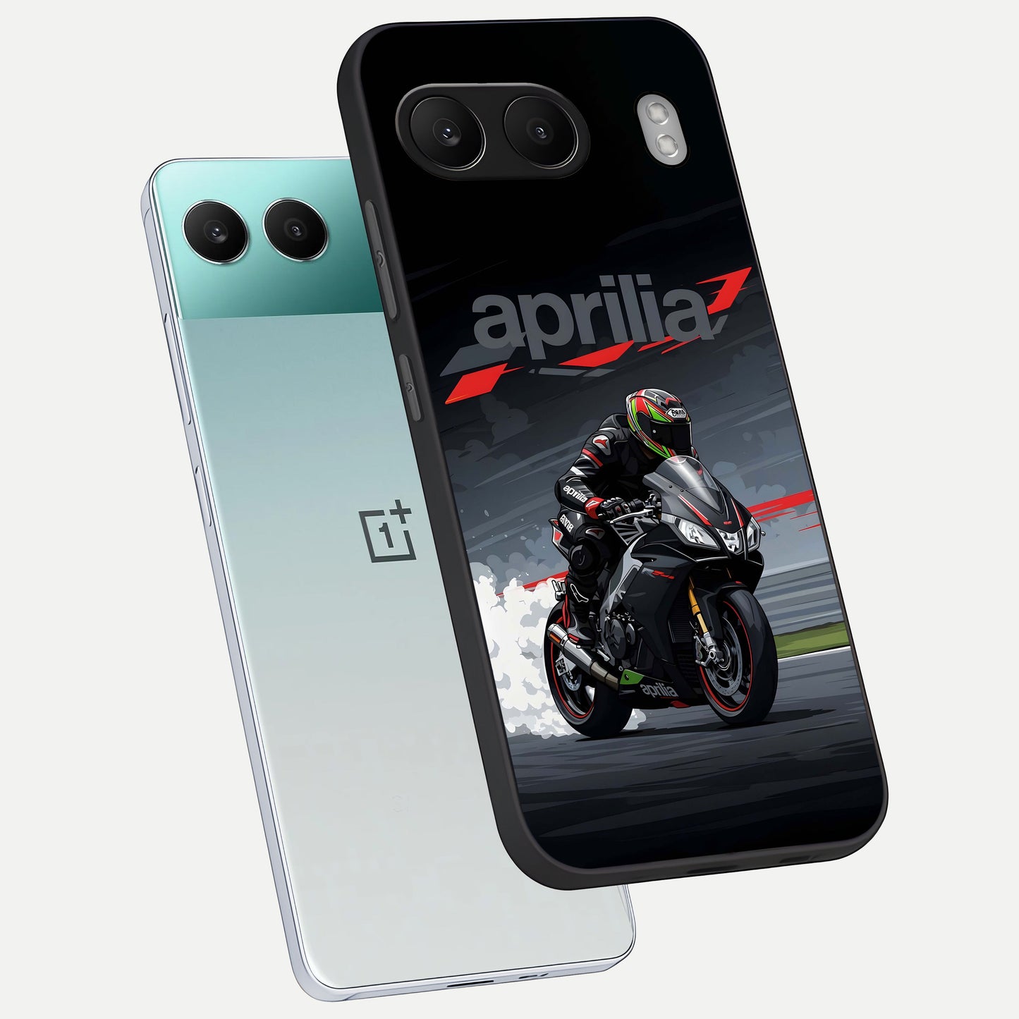  Dark Aprilla phone case For Oneplus Nord 4 showing premium glass back cover with detailed artwork