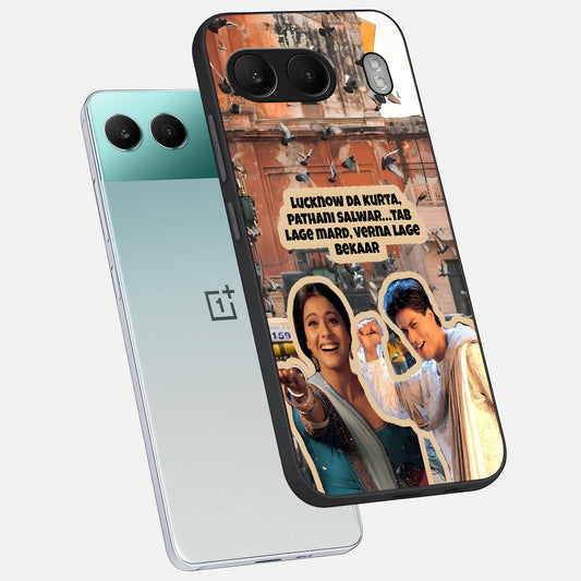  Desi Retro Vibes phone case For Oneplus Nord 4 showing premium glass back cover with detailed artwork