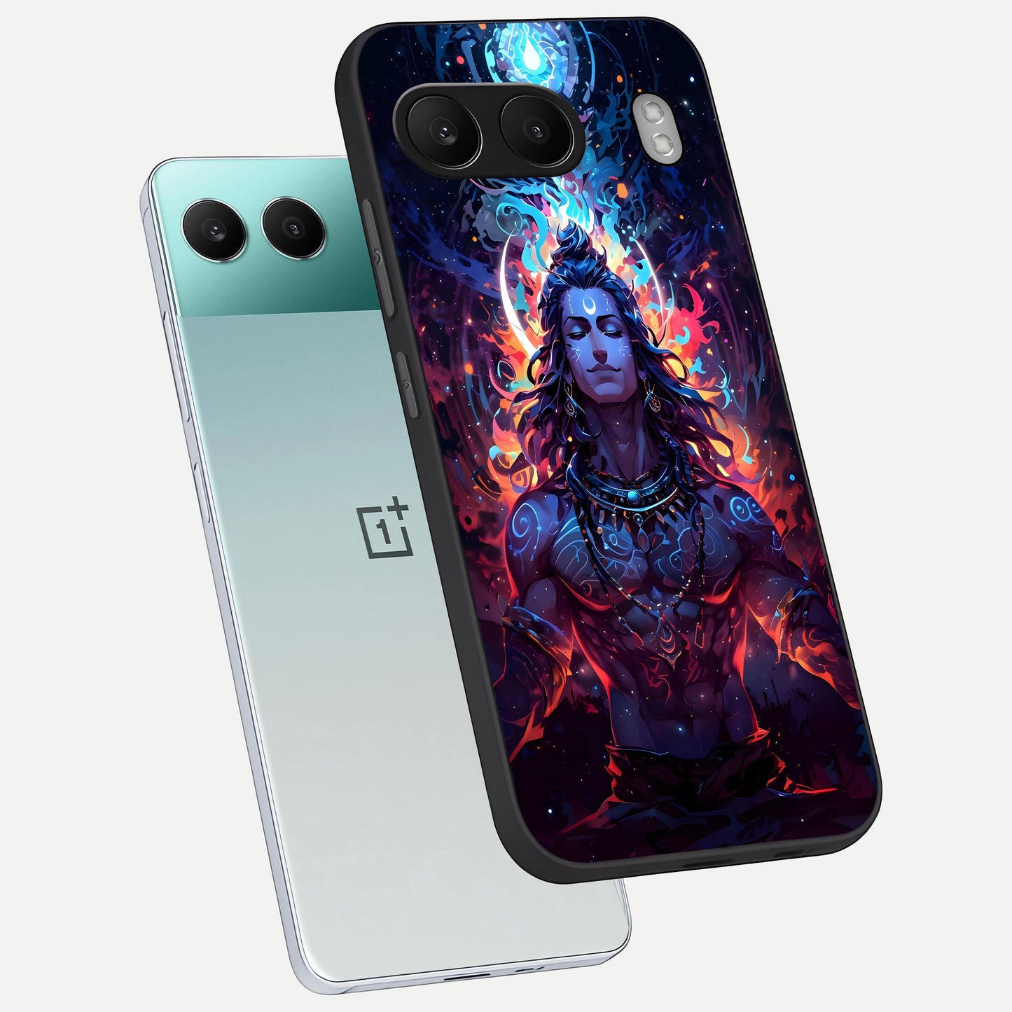  Divine Fire Shiv phone case For Oneplus Nord 4 showing premium glass back cover with detailed artwork