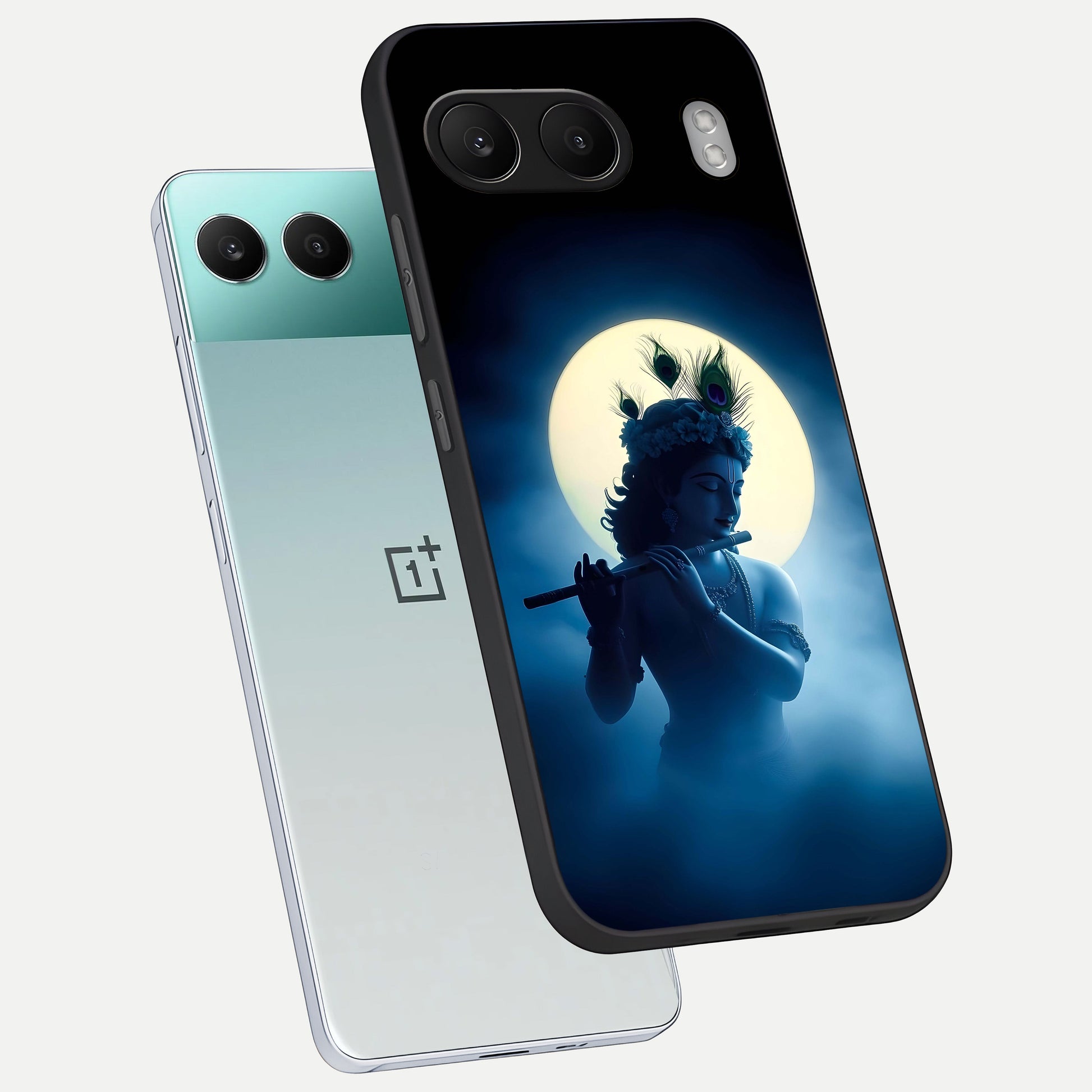  Divine Moon Flute phone case For Oneplus Nord 4 showing premium glass back cover with detailed artwork