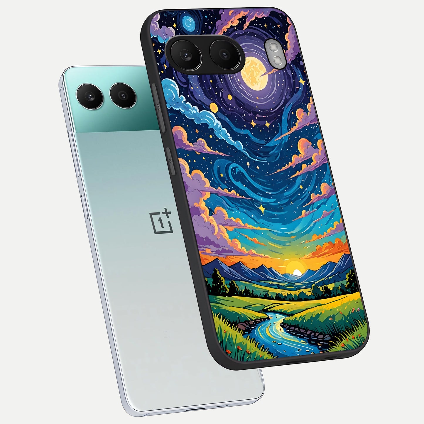  Dreamy Night Landscape phone case For Oneplus Nord 4 showing premium glass back cover with detailed artwork
