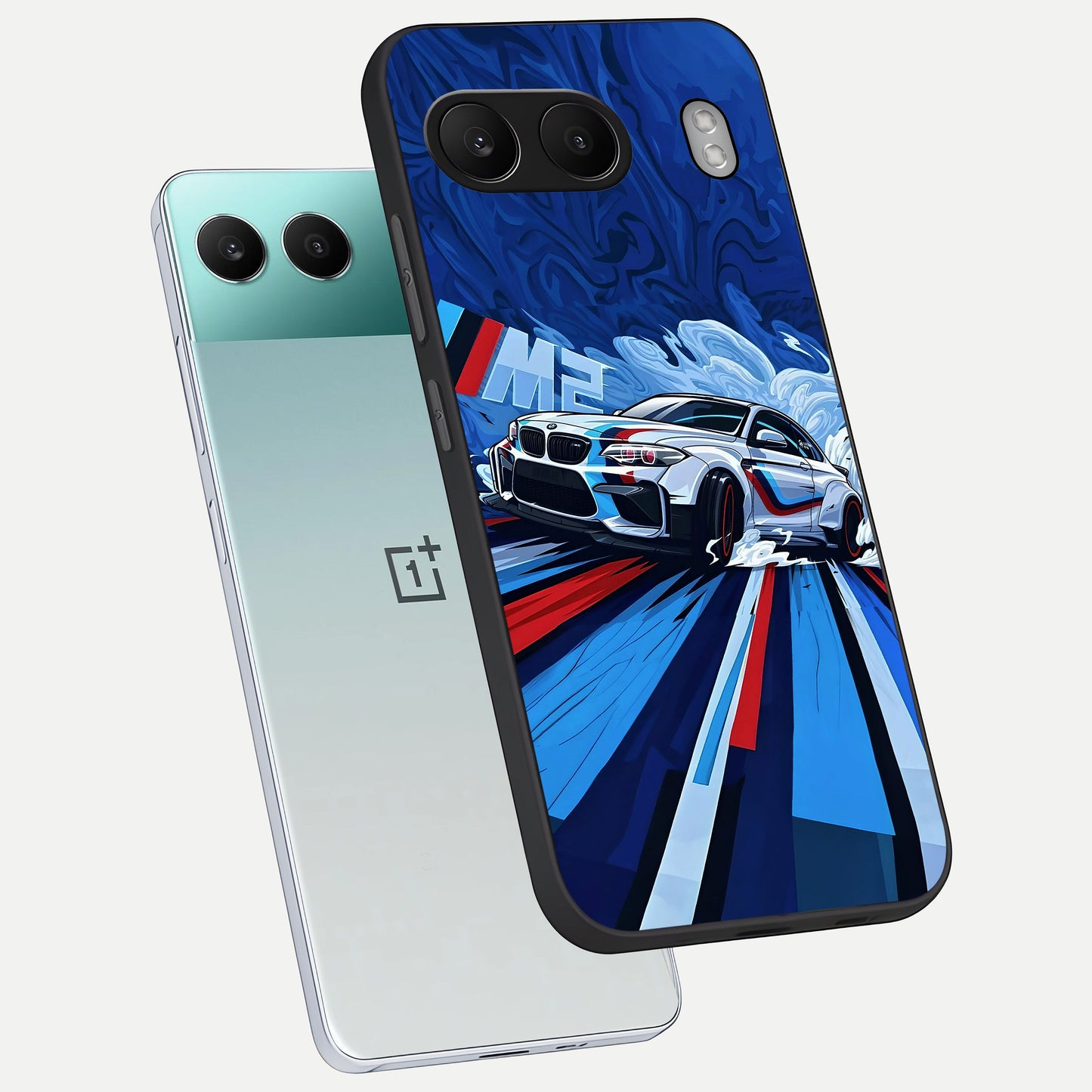  Drift Power Rush phone case For Oneplus Nord 4 showing premium glass back cover with detailed artwork