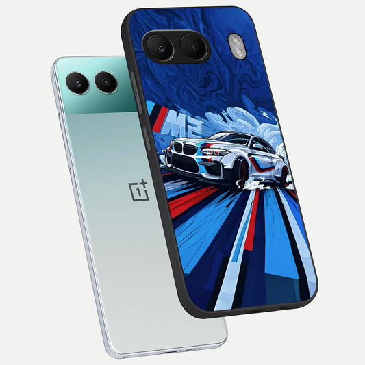  Drift Power Rush phone case For Oneplus Nord 4 showing premium glass back cover with detailed artwork