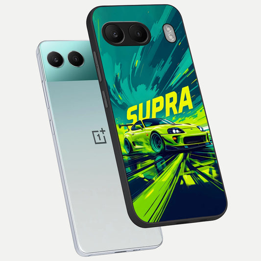  Electric Supra Thunder phone case For Oneplus Nord 4 showing premium glass back cover with detailed artwork