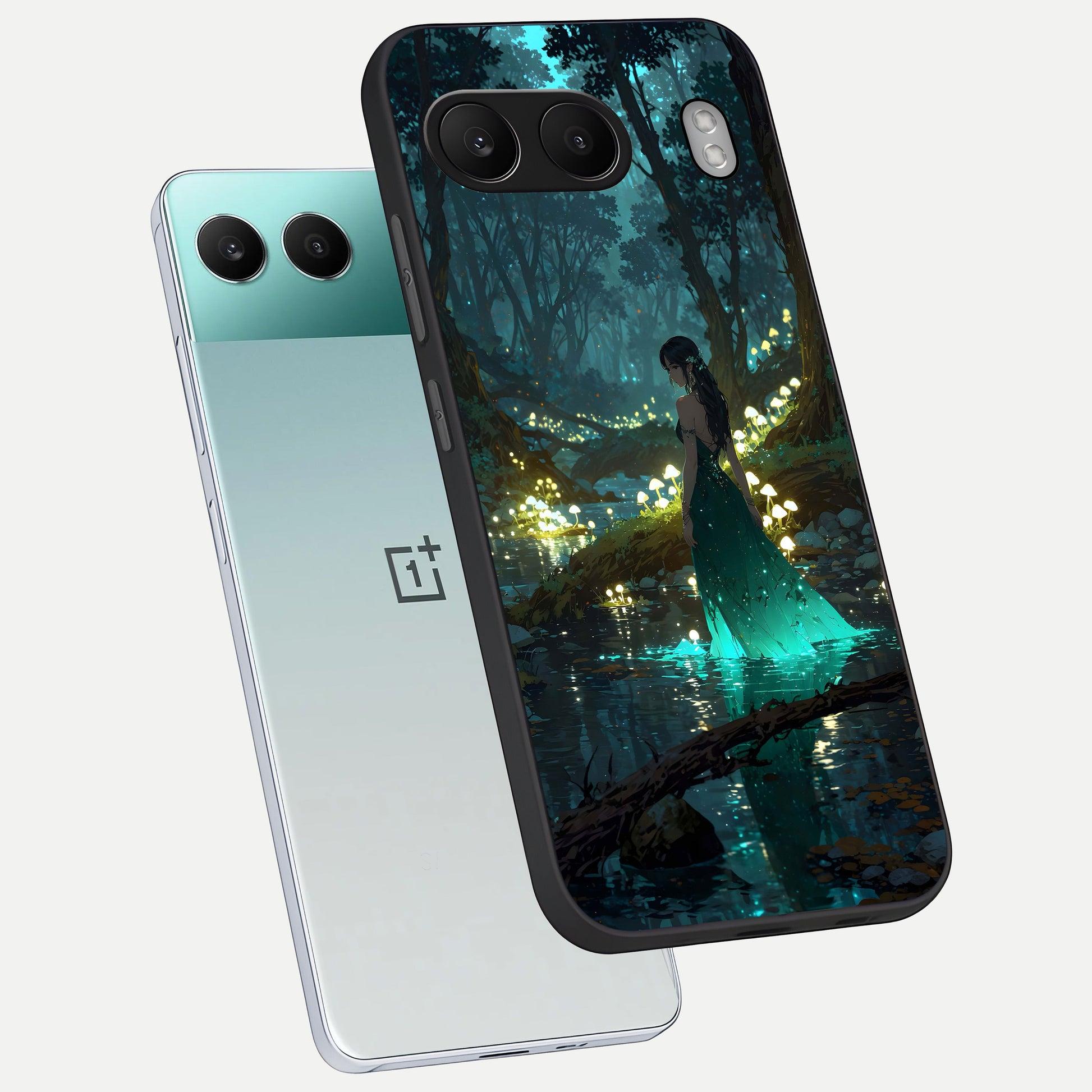  Enchanted Forest Glow phone case For Oneplus Nord 4 showing premium glass back cover with detailed artwork