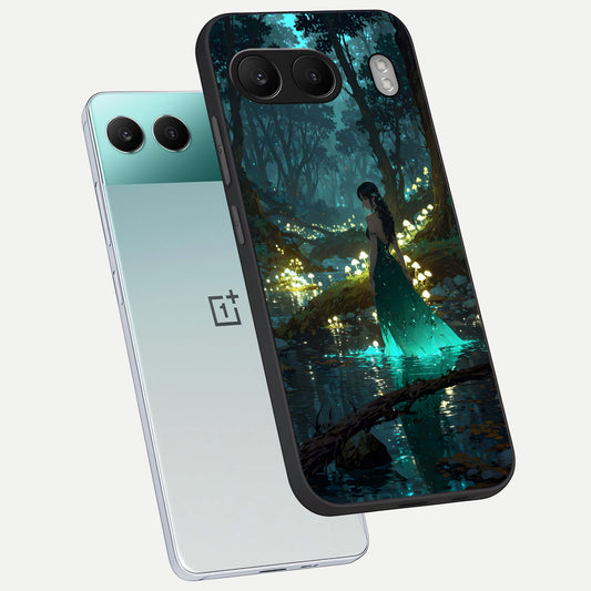  Enchanted Forest Glow phone case For Oneplus Nord 4 showing premium glass back cover with detailed artwork