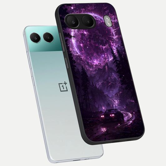 Eternal Cosmic Drive phone case For Oneplus Nord 4 showing premium glass back cover with detailed artwork