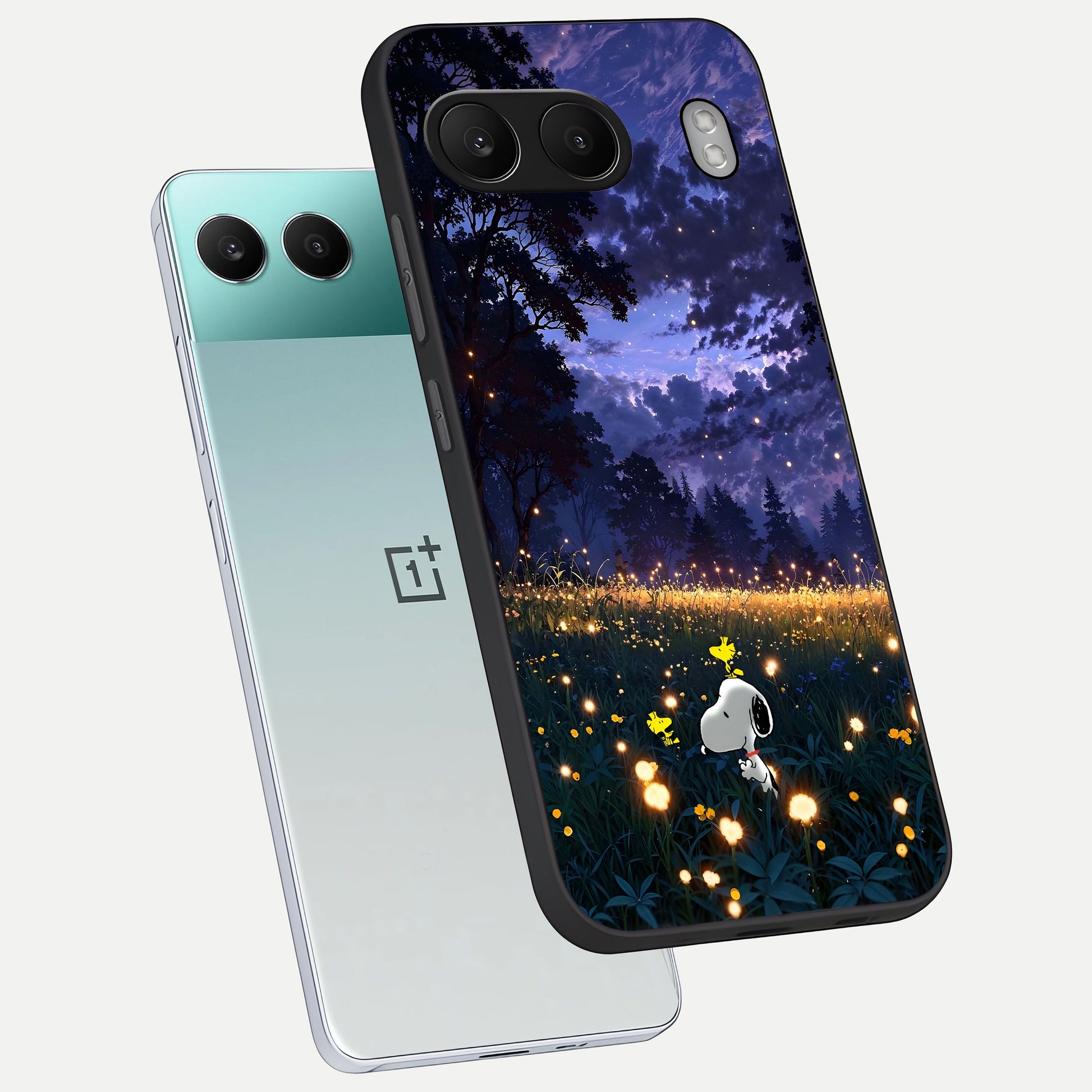  Firefly Meadow Magic phone case For Oneplus Nord 4 showing premium glass back cover with detailed artwork