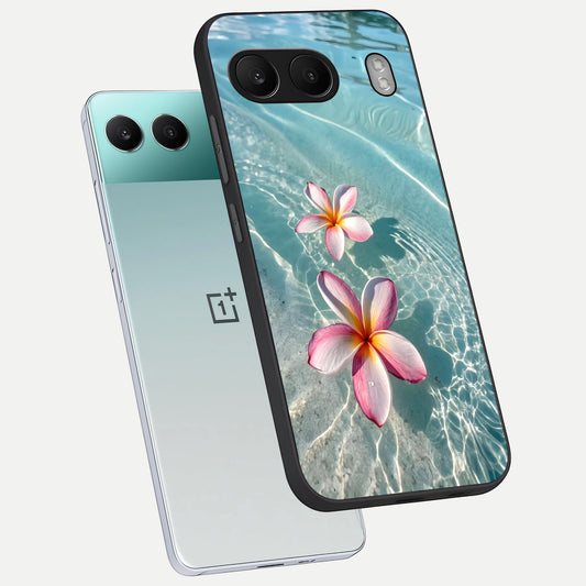  Floating Bloom Bliss phone case For Oneplus Nord 4 showing premium glass back cover with detailed artwork