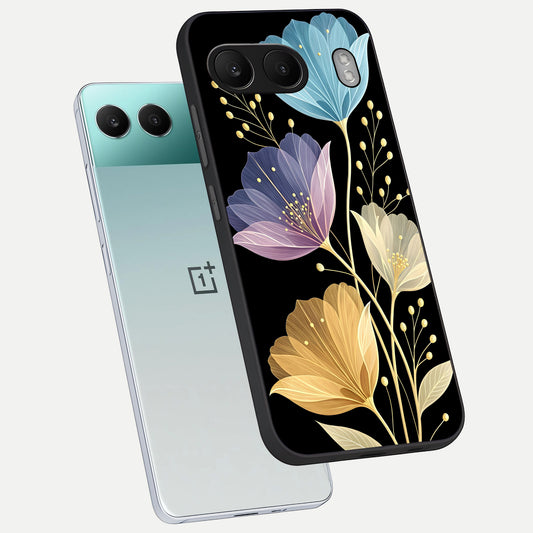  Flower Bloom Glow phone case For Oneplus Nord 4 showing premium glass back cover with detailed artwork