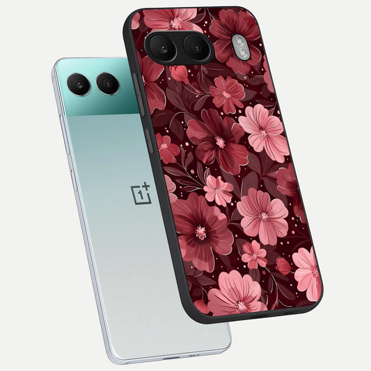  Flower Blush Bloom phone case For Oneplus Nord 4 showing premium glass back cover with detailed artwork