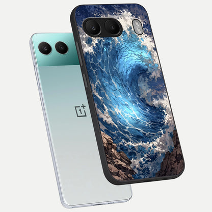  Giant Ocean Wave phone case For Oneplus Nord 4 showing premium glass back cover with detailed artwork