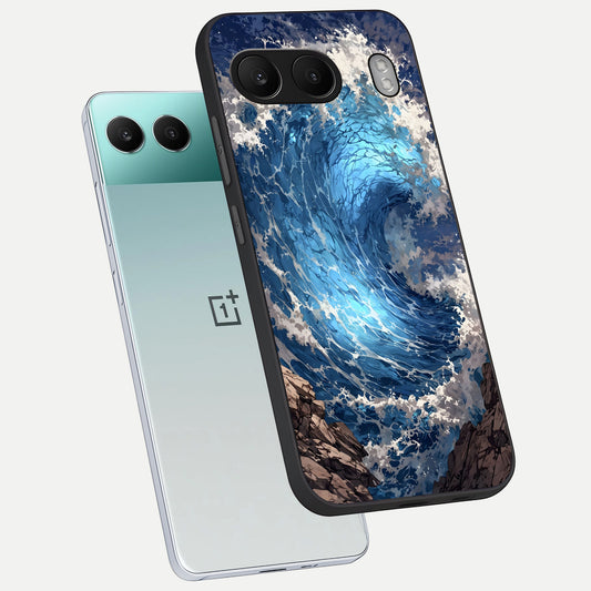  Giant Ocean Wave phone case For Oneplus Nord 4 showing premium glass back cover with detailed artwork