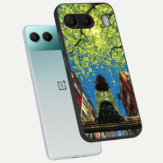  Golden Leaves Glow phone case For Oneplus Nord 4 showing premium glass back cover with detailed artwork