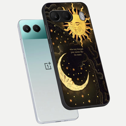  Golden Lunar Love phone case For Oneplus Nord 4 showing premium glass back cover with detailed artwork