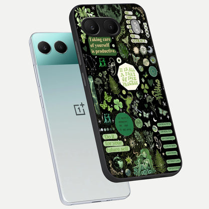  Green Mandala Pattern phone case For Oneplus Nord 4 showing premium glass back cover with detailed artwork