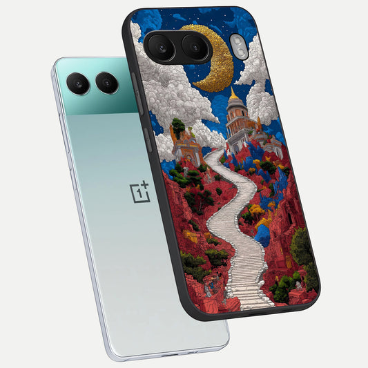 Heavenly Moon Path phone case For Oneplus Nord 4 showing premium glass back cover with detailed artwork