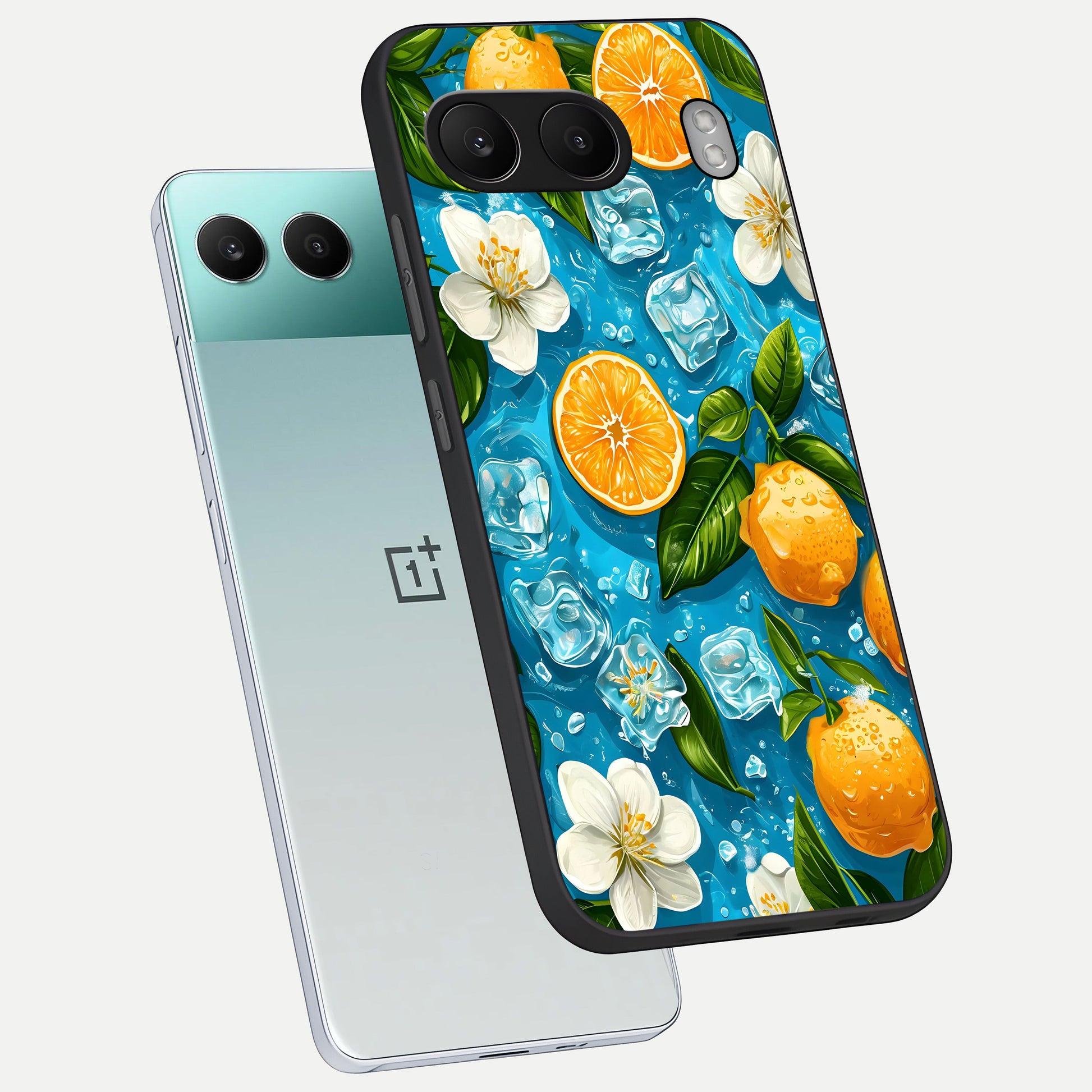  Ice Cube With Orange phone case For Oneplus Nord 4 showing premium glass back cover with detailed artwork