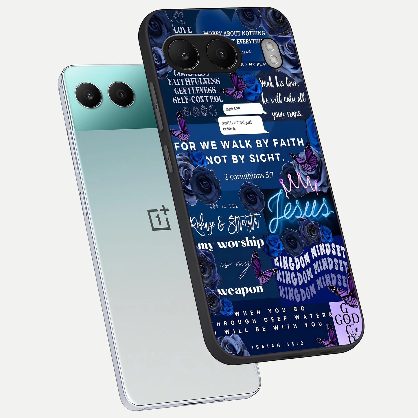  Kingdom Faith Glow phone case For Oneplus Nord 4 showing premium glass back cover with detailed artwork