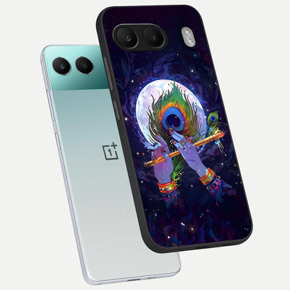  Krishna Hands Art phone case For Oneplus Nord 4 showing premium glass back cover with detailed artwork