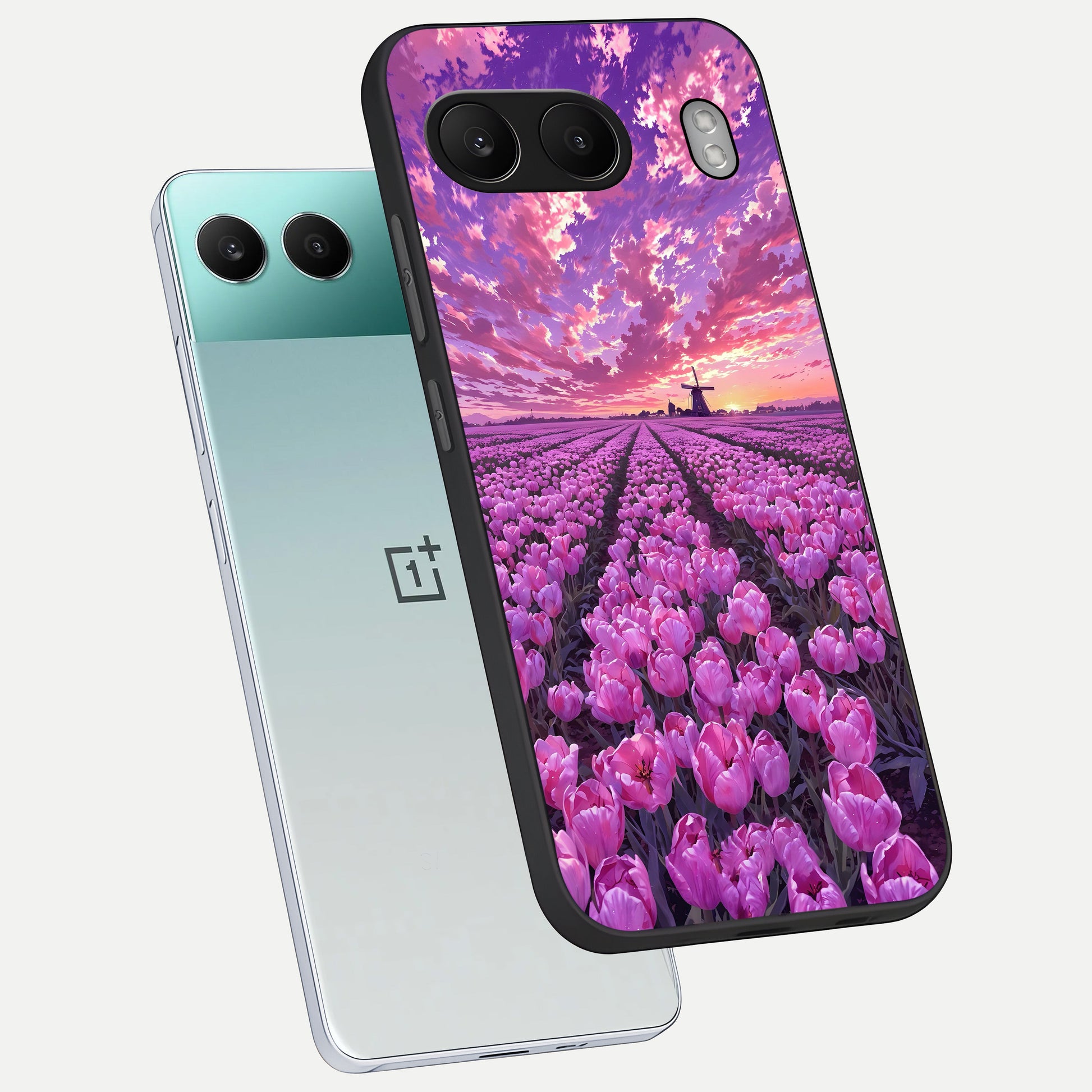  Lavender Dream Skies phone case For Oneplus Nord 4 showing premium glass back cover with detailed artwork