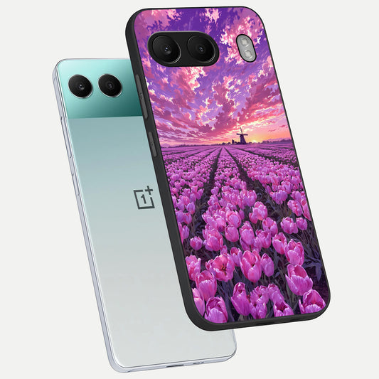  Lavender Dream Skies phone case For Oneplus Nord 4 showing premium glass back cover with detailed artwork