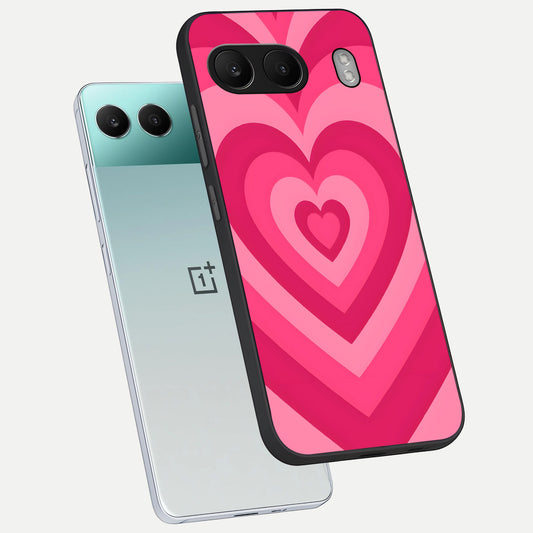  Layered Love Hearts phone case For Oneplus Nord 4 showing premium glass back cover with detailed artwork